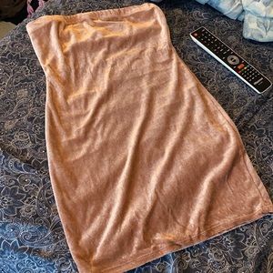 Velvet pink mini dress